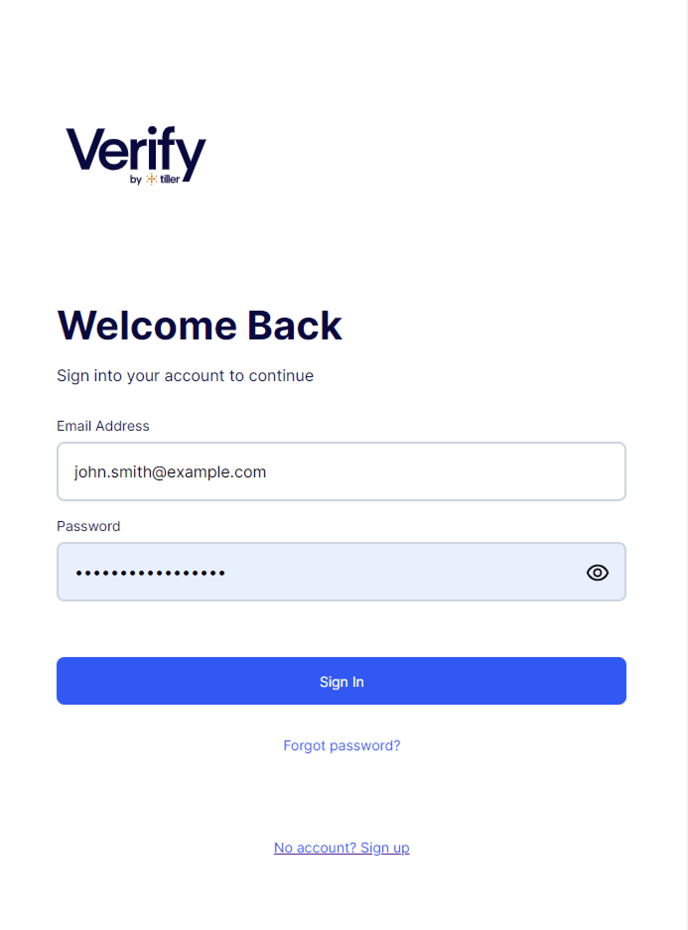 Verify Portal - Log In